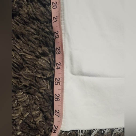 ZARA Loose Fit Marine Style Flare Raw Hem White Women's Denim Jean Sz. 10x25 ** - Picture 3 of 9